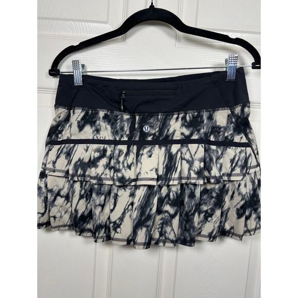 Lululemon Womens 6 / S Pace Setter Skort Black Cream Stretch Pull On Golf Tennis - Picture 4 of 7